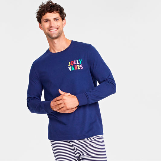 Family Pj Round Neck Only Sleep Top Men Navy 2XL