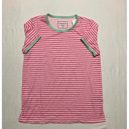 Charter Club Sleep Only Top Round Neck Striped Red/Green XS