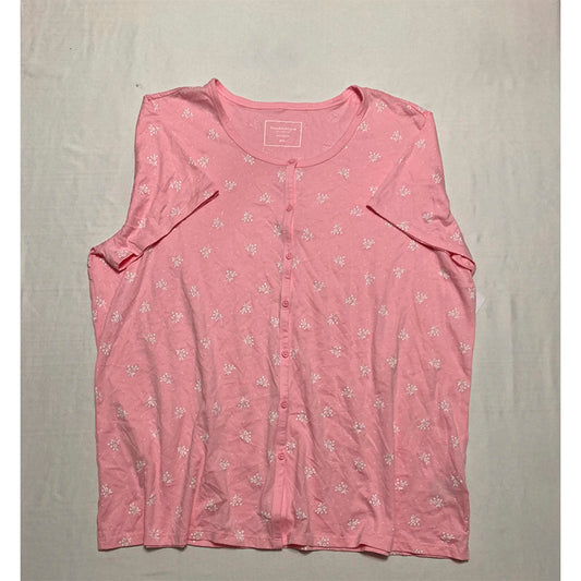 Charter Club Only Pajama Top Notch Collar Pink 2XL