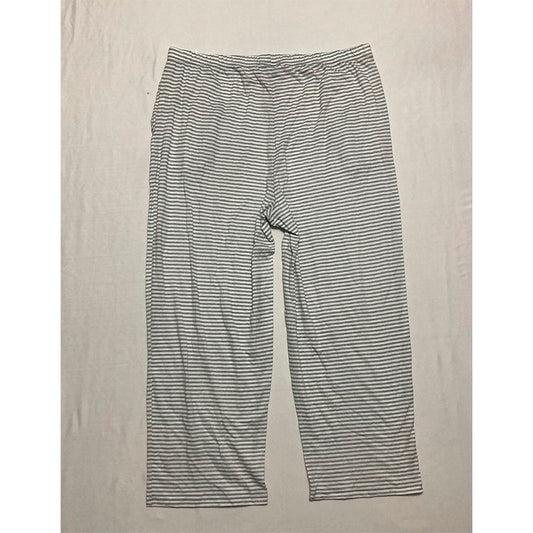 Charter Club Only Pajama Pants Striped Grey/White M
