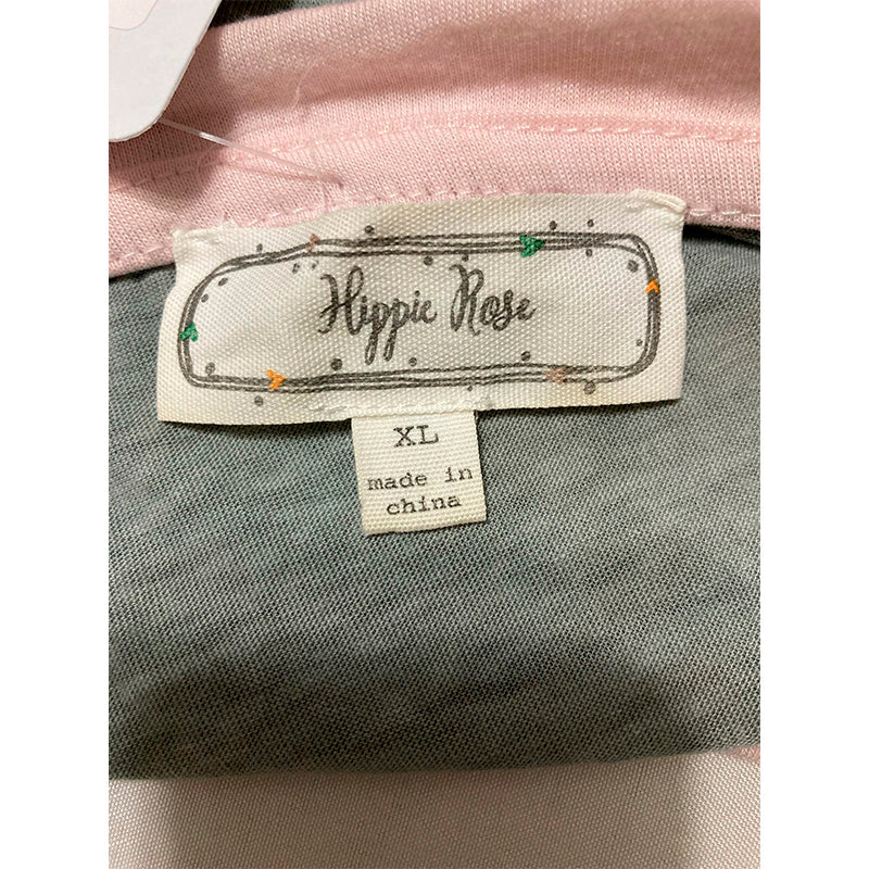NWD Hippie Rose Sleep Top Grey and Rose XL
