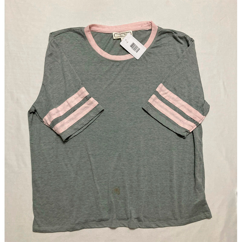 NWD Hippie Rose Sleep Top Grey and Rose XL