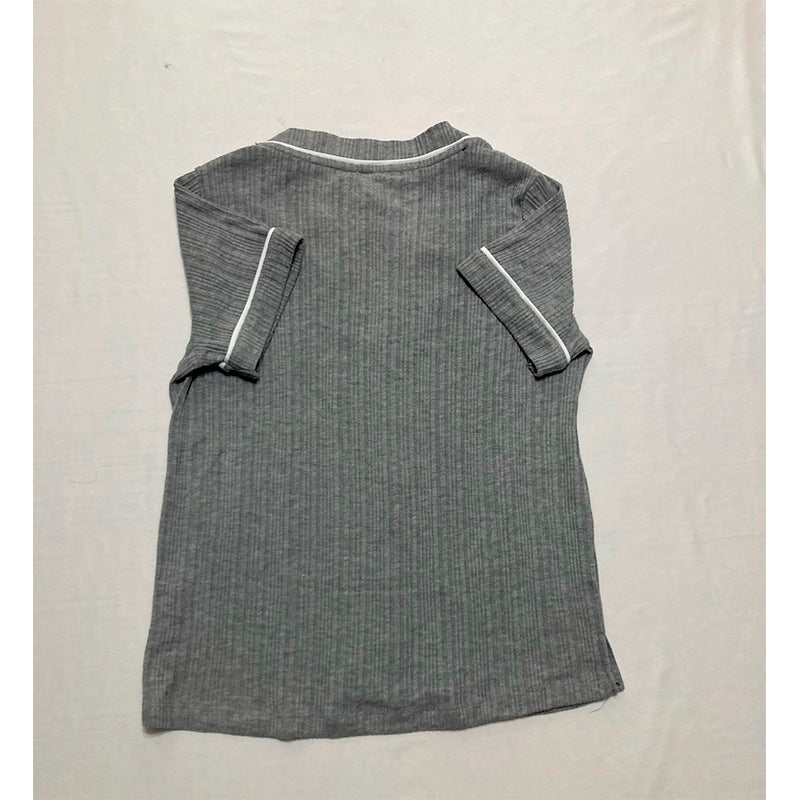 Tommy Hilfiger Notch Collar Only Pajama Top Grey S