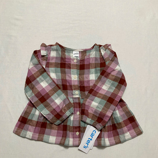 Carter's Baby Dress With Buttons Plaid Multicolor 24M