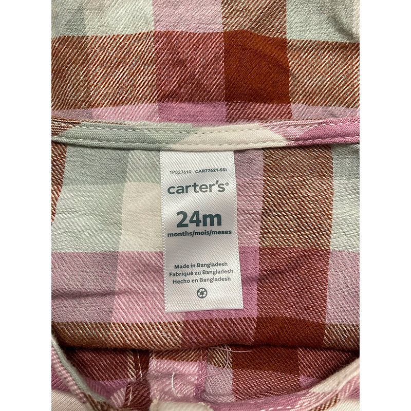 Carter's Baby Dress With Buttons Plaid Multicolor 24M