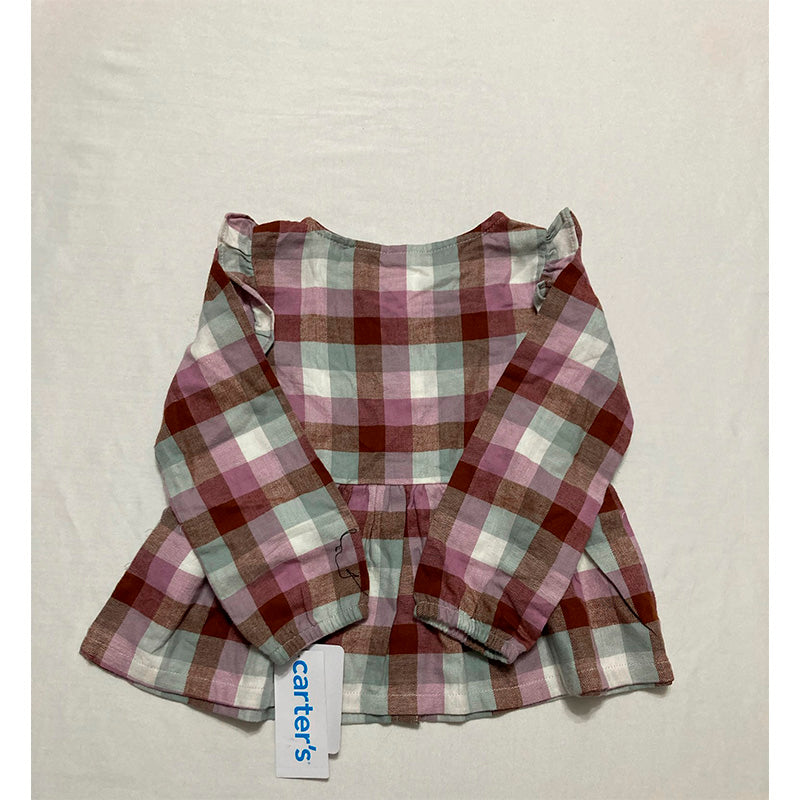 Carter's Baby Dress With Buttons Plaid Multicolor 24M