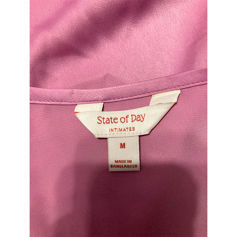 State of Day Crepe De Chine Only Short-Sleeve Pajama Top Pink M