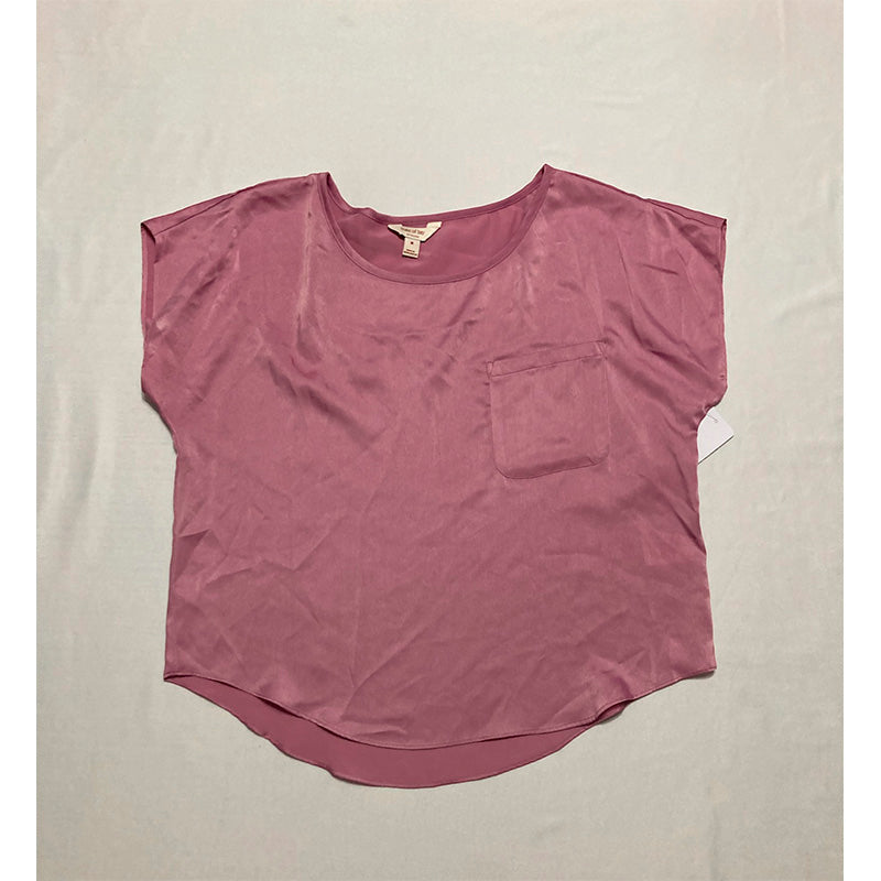 State of Day Crepe De Chine Only Short-Sleeve Pajama Top Pink M