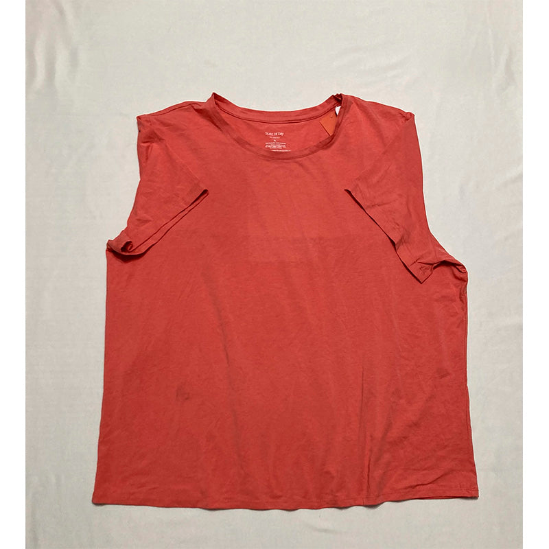State of day Only Pajama Top Only Round Neck Orange XL