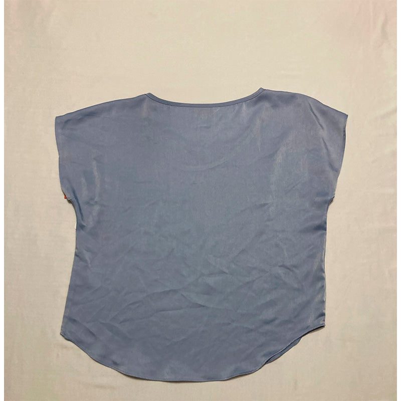 State of Day Crepe De Chine Only Short-Sleeve Pajama Top Blue S