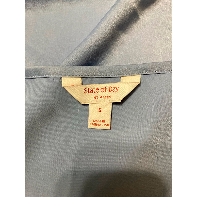 State of Day Crepe De Chine Only Short-Sleeve Pajama Top Blue S