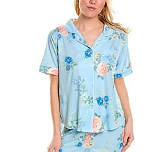 Flora Nikrooz Only Top Pajama Blue Floral L