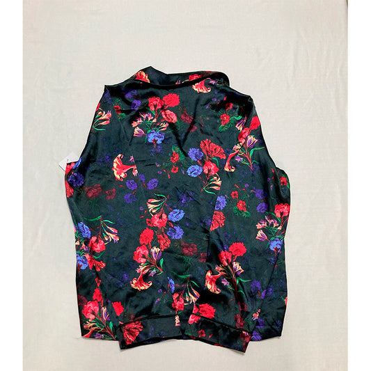 INC Only Pajama Top Notch Collar Multicolor