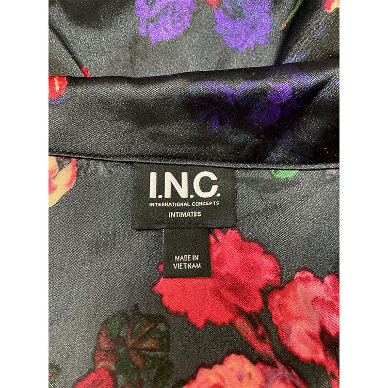 INC Only Pajama Top Notch Collar Multicolor