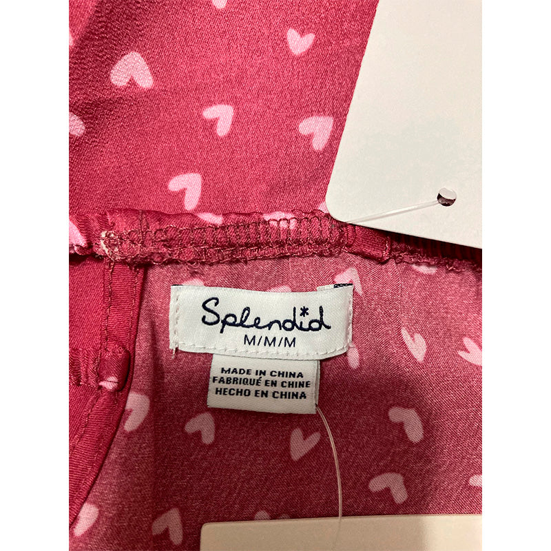 Splendid Only Pajama Top Sleeveless Burgundy Heart M