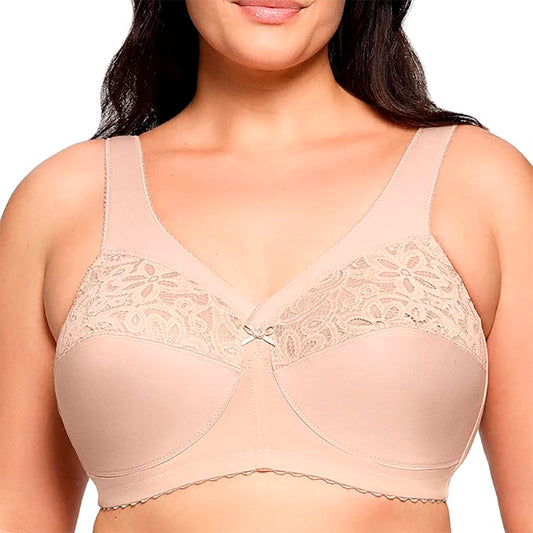 Glamorise Full Figure Plus Size MagicLift Cotton Nude 42D