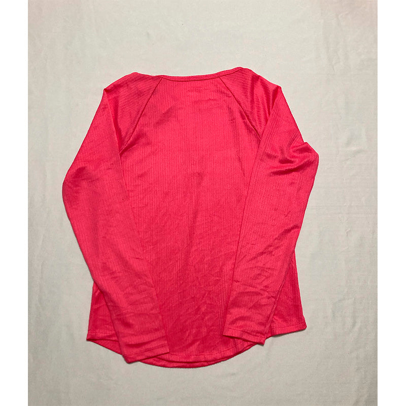 NWD Jenni Split-Neck Pajama Top Pink S