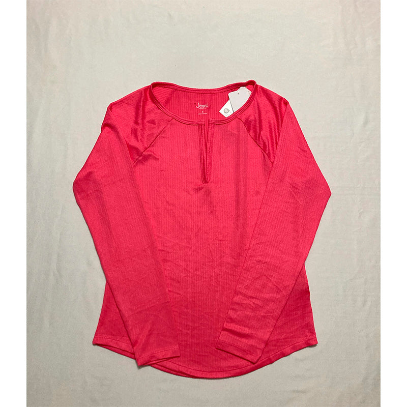NWD Jenni Split-Neck Pajama Top Pink S