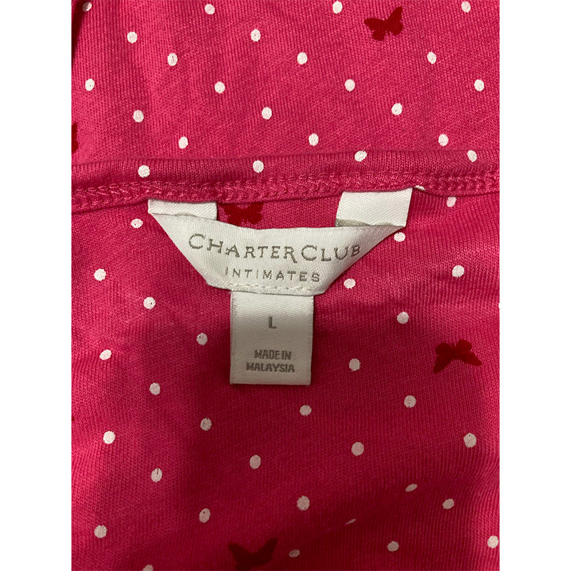 Charter Club Pajama Top Only Polka Dot Red L