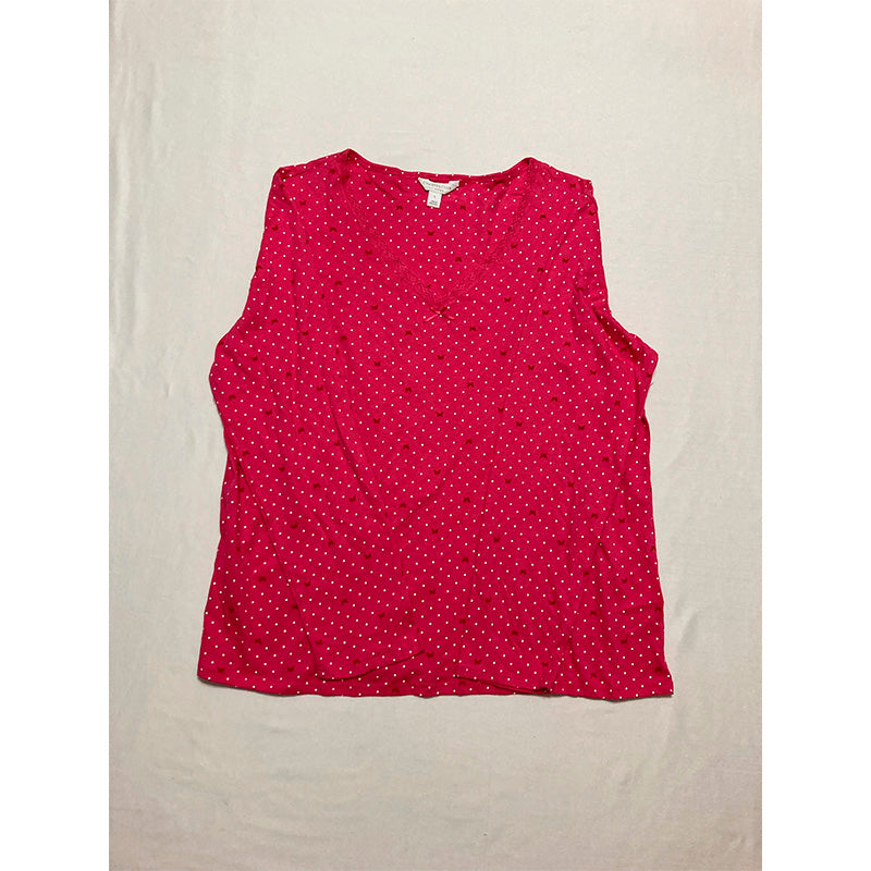 Charter Club Pajama Top Only Polka Dot Red L