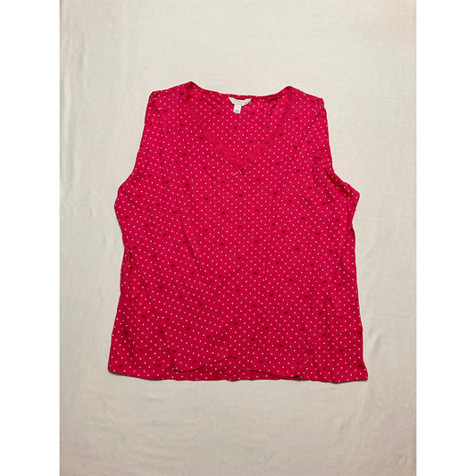 Charter Club Pajama Top Only Polka Dot Red L