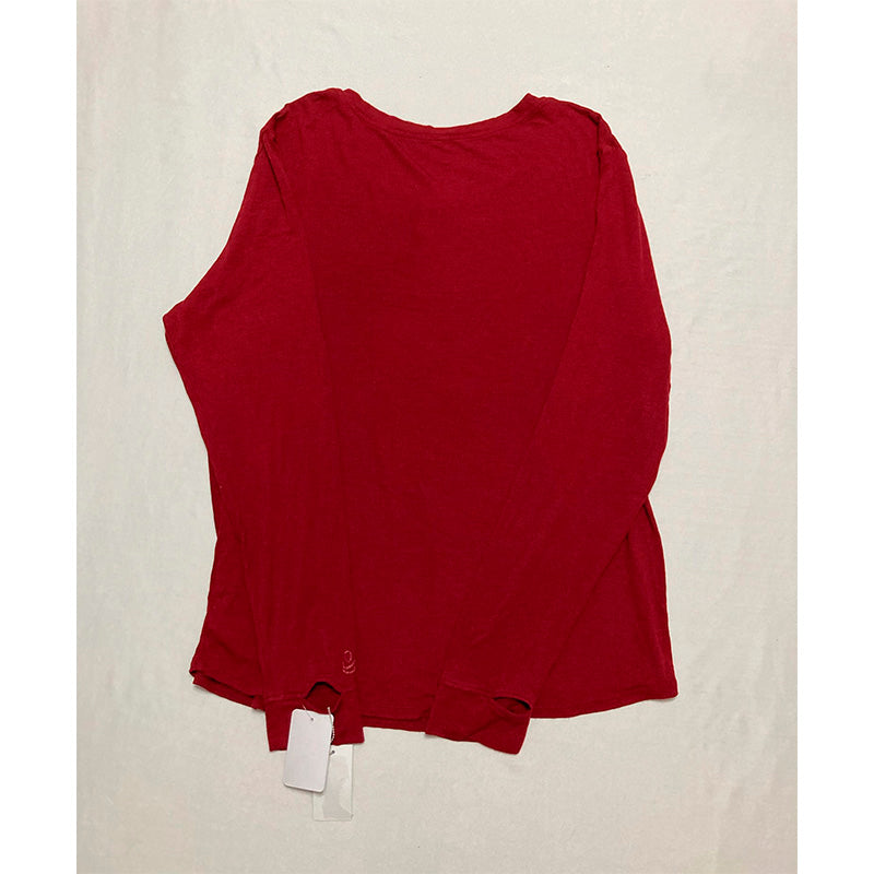 Cuddl Duds Only Pajama Top Round Neck Red XL