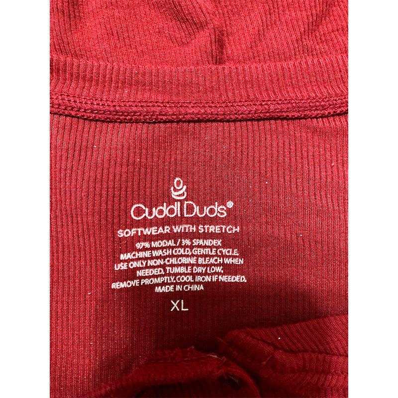 Cuddl Duds Only Pajama Top Round Neck Red XL