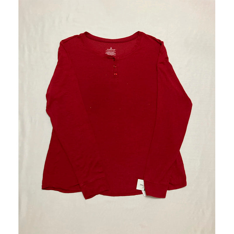 Cuddl Duds Only Pajama Top Round Neck Red XL