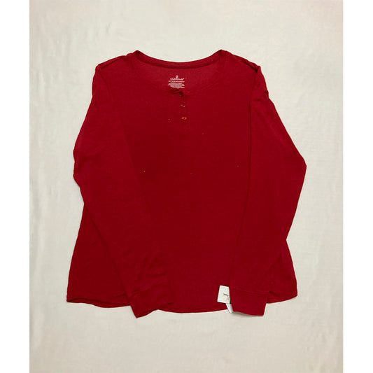 Cuddl Duds Only Pajama Top Round Neck Red XL