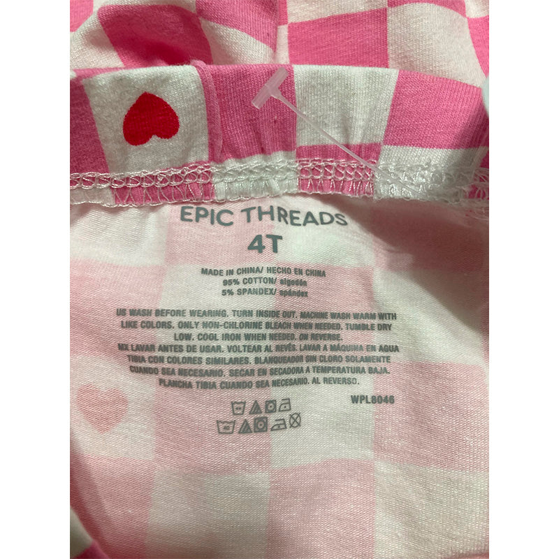 Epic Threads Only Sleep Pants Plaid Pink/White 4T