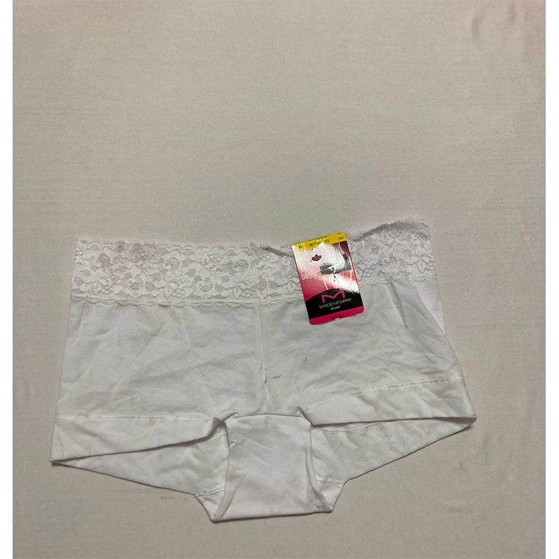 NWD Maidenform Dream Cotton with Lace Boyshort White 6
