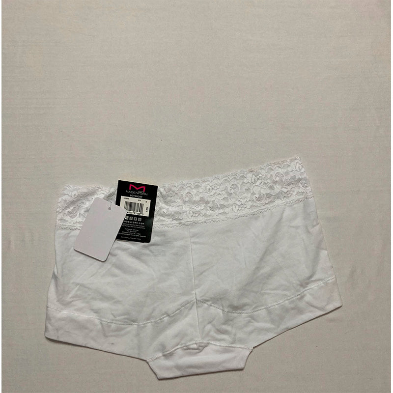 NWD Maidenform Dream Cotton with Lace Boyshort White 6