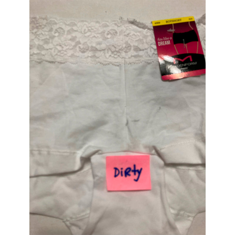 NWD Maidenform Dream Cotton with Lace Boyshort White 6