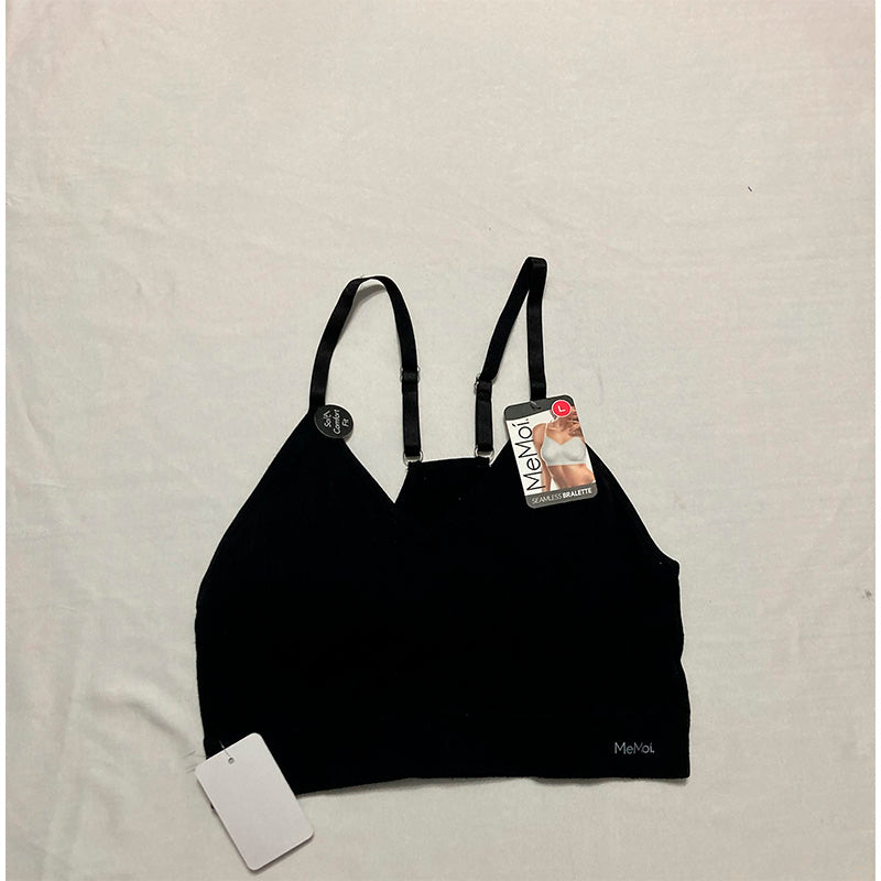 MEMOI Bralette Adjustable Straps Black L