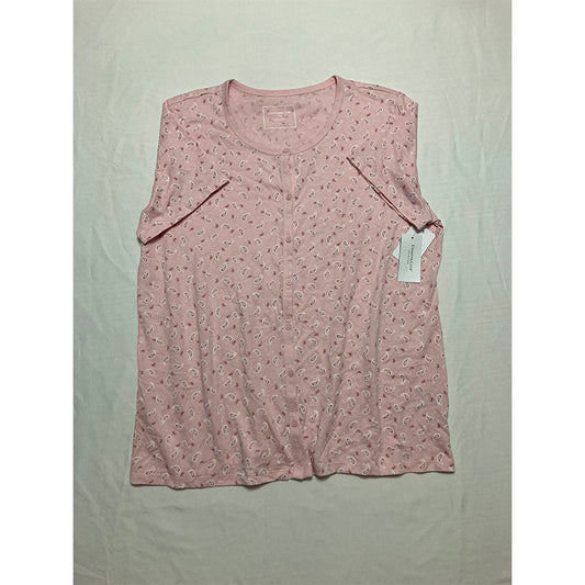 Charter Club Only Pajama Top Pink Paisley Dot L