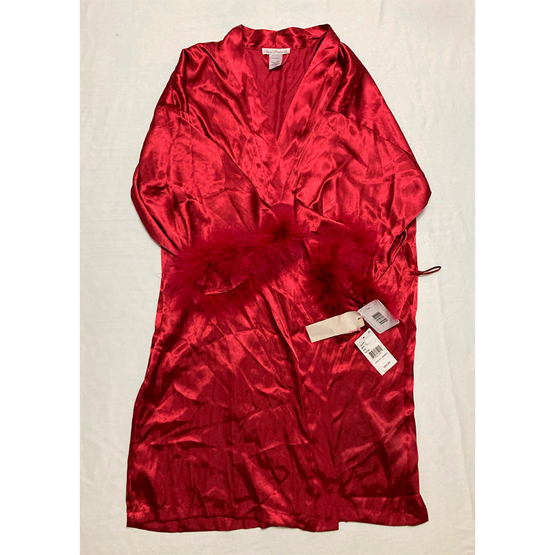 NWD Linea Donatella Wrap Robe Satin Burgundy M
