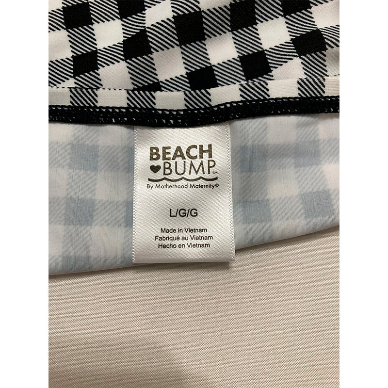 Beach Bump Bikini Panty Plaid Black/White L