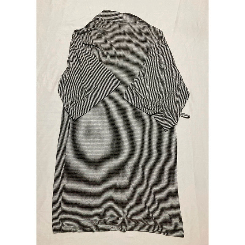 NWD Alfani Wrap Robe Striped Black/White XS