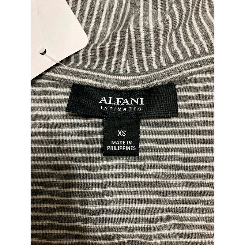 NWD Alfani Wrap Robe Striped Black/White XS