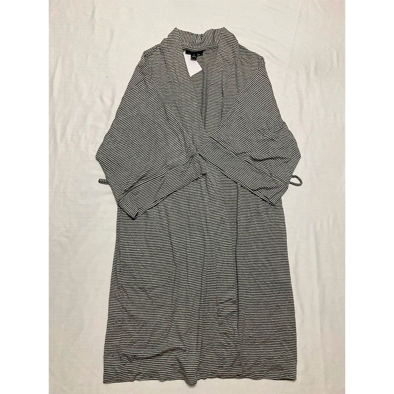 NWD Alfani Wrap Robe Striped Black/White XS