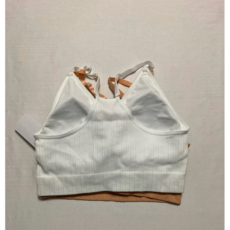 Memoi 2 Pack Bra Beige/White L