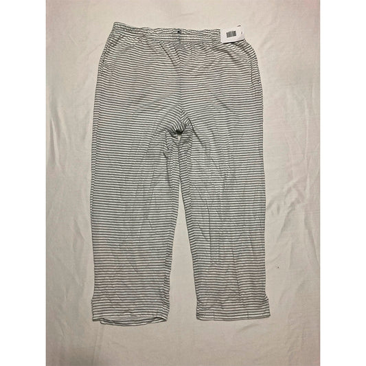 Charter Club Only Pajama Pants Striped Grey M