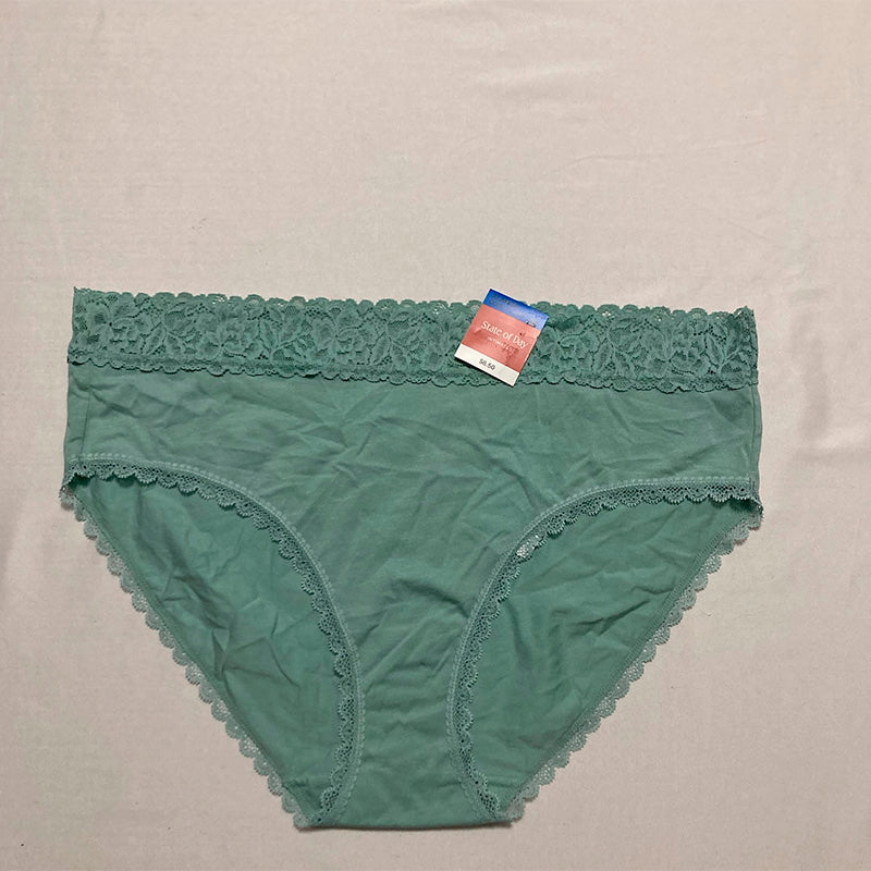 NWD State Of Day Panties Waistband Lace Green XL