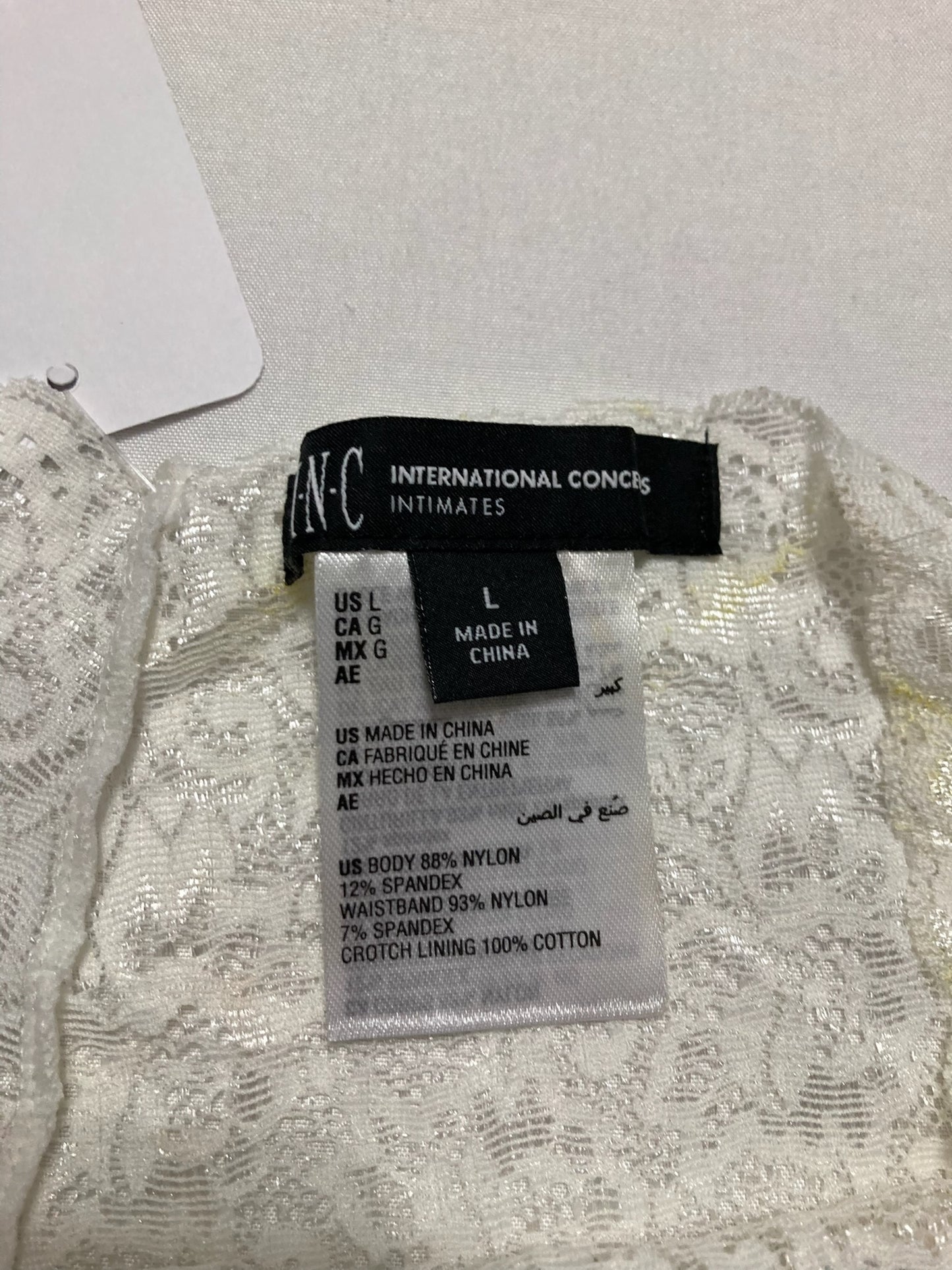 NWD Inc High Waist Lace Thong White L