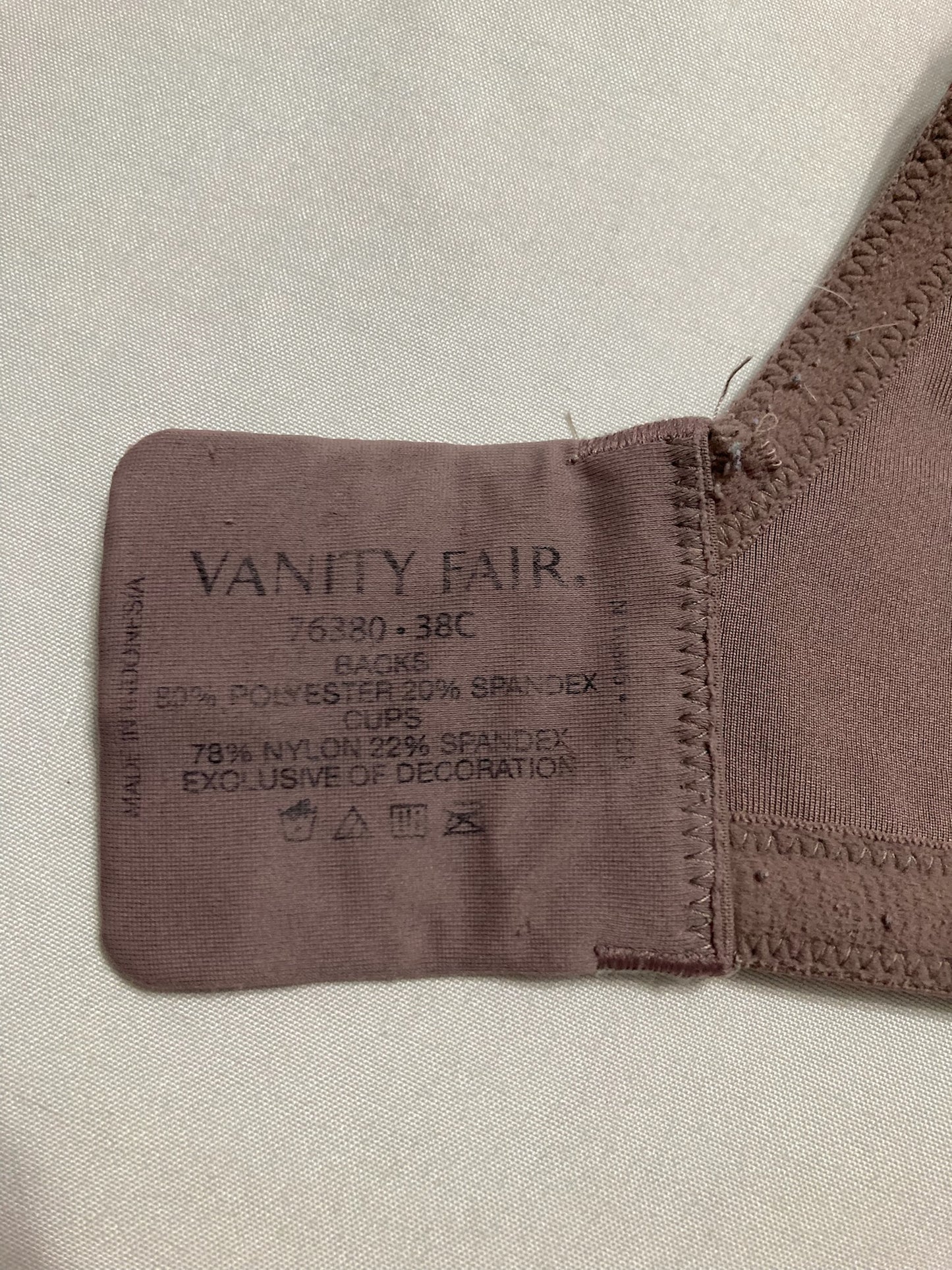 NWD Vanity Fair Beauty Back Full Figure Underwire Bra Cocoa 38C