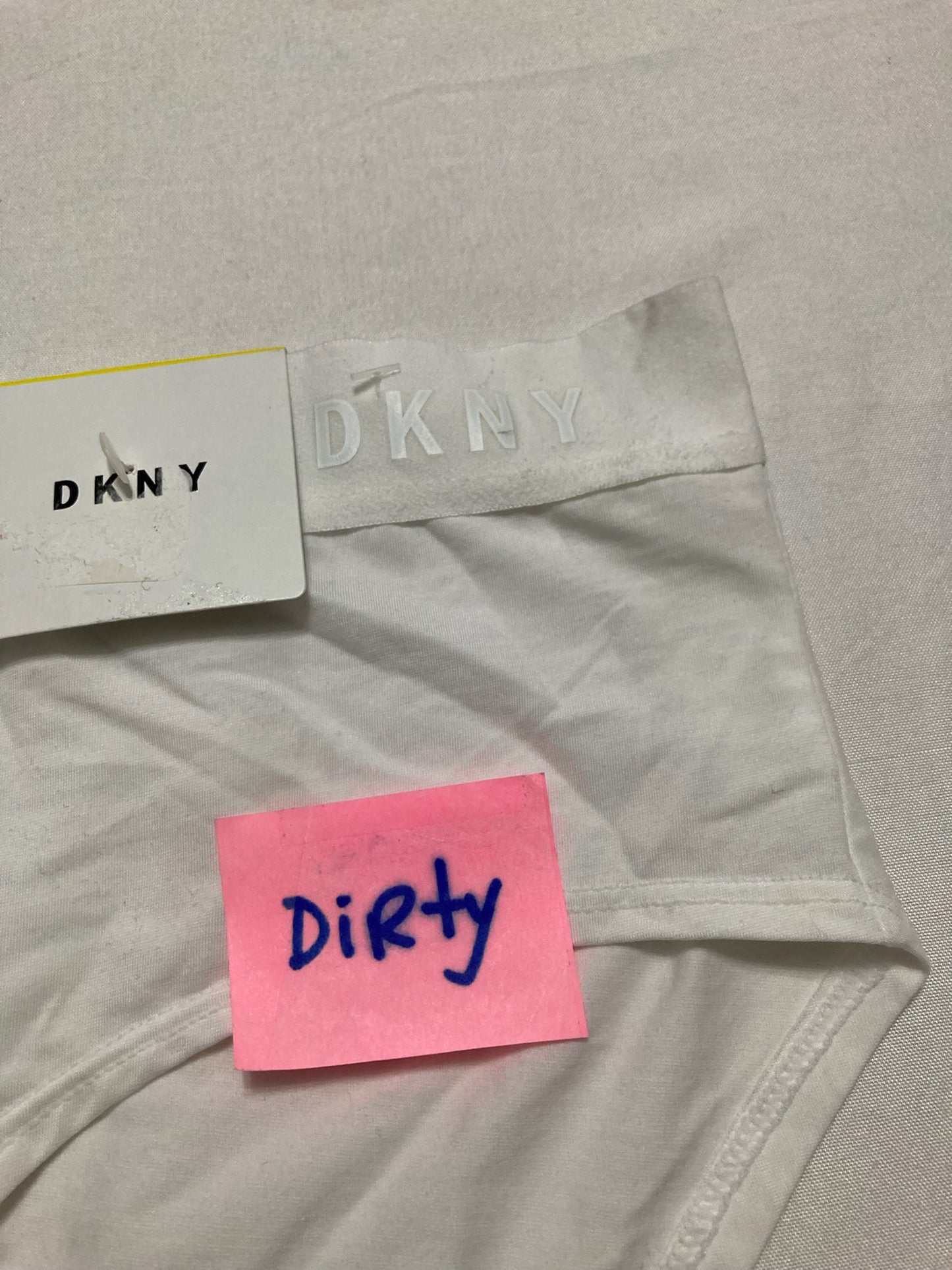 NWD DKNY Classic Cotton Boy Brief Panty Poplin White M