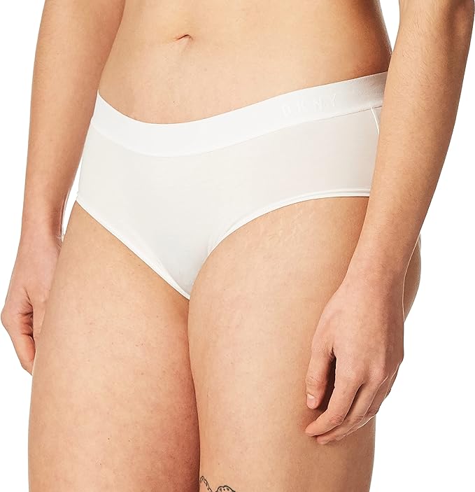 NWD DKNY Classic Cotton Boy Brief Panty Poplin White M