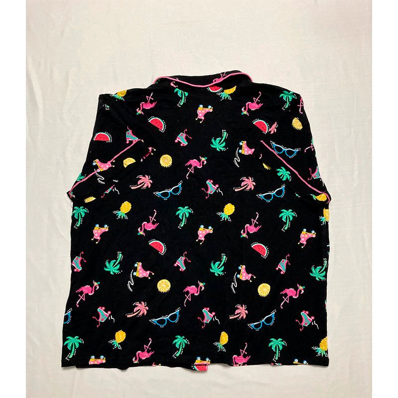Cuddl Duds Only Pajama Top Notch Collar Multicolor XL