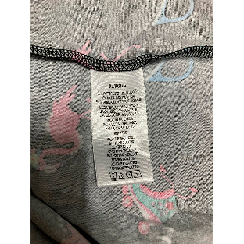Cuddl Duds Only Pajama Top Notch Collar Multicolor XL