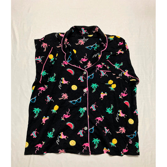 Cuddl Duds Only Pajama Top Notch Collar Multicolor XL
